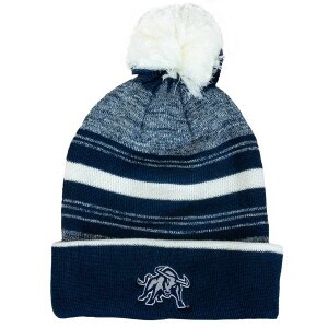 aggie bull nike striped pom pom beanie navy white